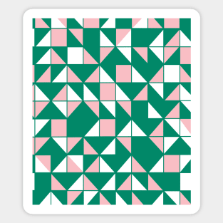 Geometric Pattern in light pink and green Sticker